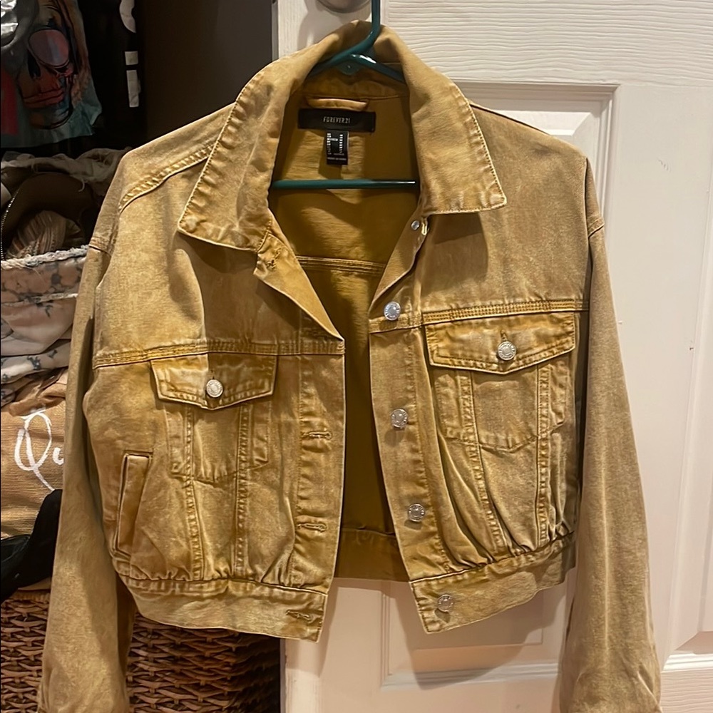 Forever 21 Tan Jean Jacket Classic Style